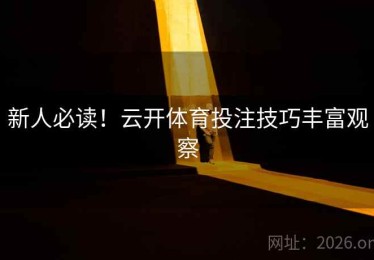 新人必读！云开体育投注技巧丰富观察