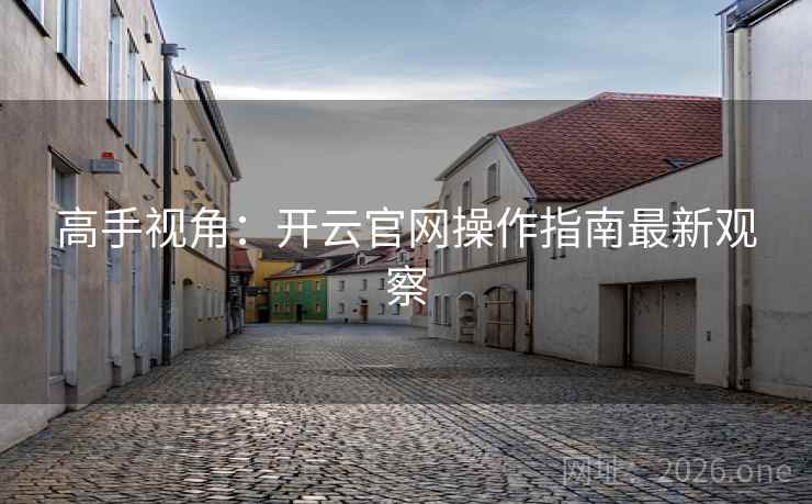高手视角：开云官网操作指南最新观察