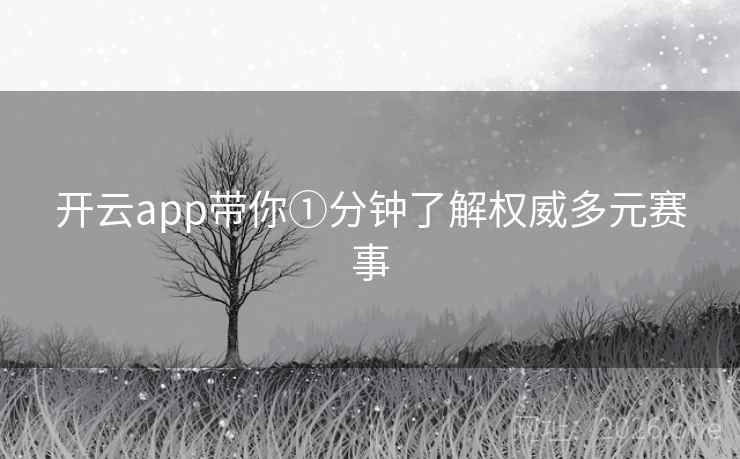 开云app带你①分钟了解权威多元赛事